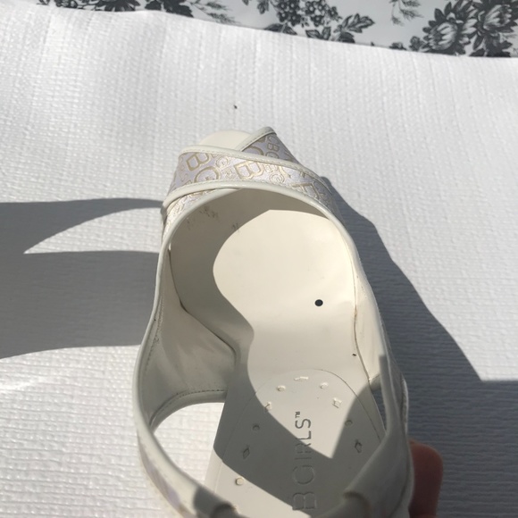 BCBGirls bg-olwen White Peep-Toe Wedges - Picture 7 of 10